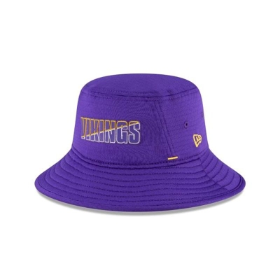 Purple Minnesota Vikings Hat - New Era NFL Official Summer Sideline Stretch Bucket Hat USA6713290